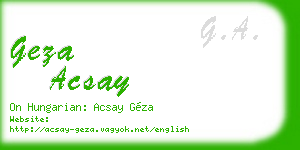 geza acsay business card