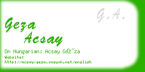 geza acsay business card